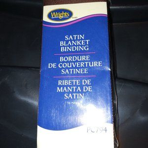 SATIN BLANKET BINDING Wrights 2" Seal Brown Blanket Binding, 4.75 yards